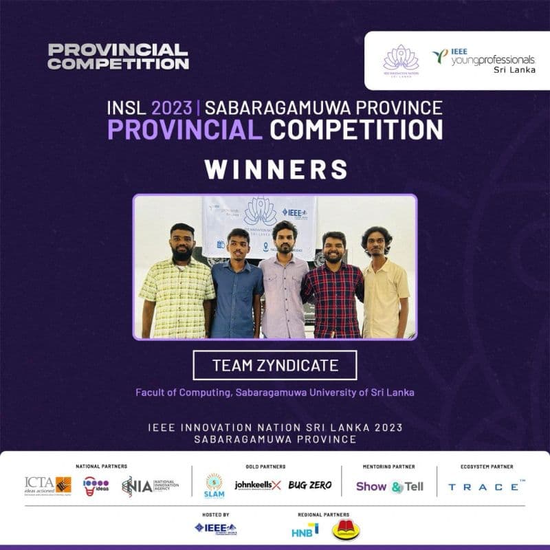 Certificate or award milestone for Champions at INSL Sabaragamuwa Provincial Ideathon!